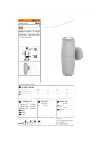Domino led 7e3052302ye2 split 3 3 230v nw fld nrw color negro